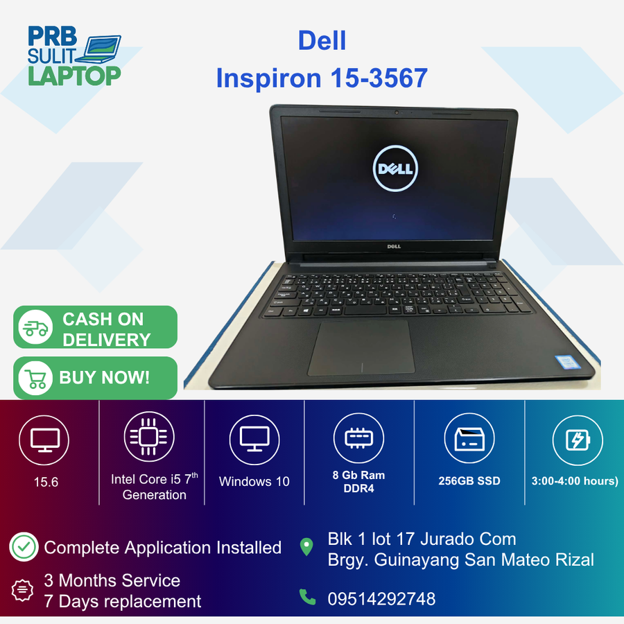 Dell Inspiron 15-3567 | i5 7th Gen | 8GB | 256GB SSD